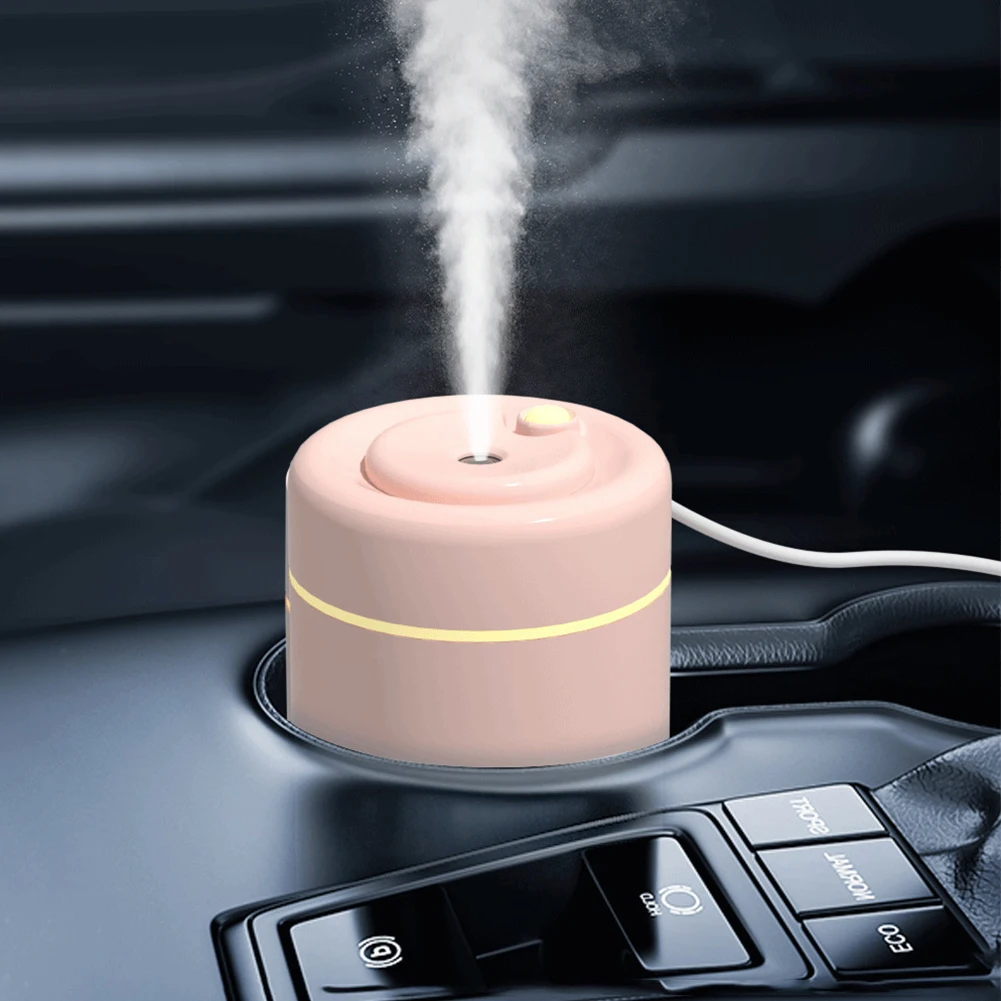 Multifunctional Rainbow Cylindrical Shape 5V Usb Aroma Diffuser Mini Humidifier 280Ml Usb Cool Mist Portable For Pets Kids Room