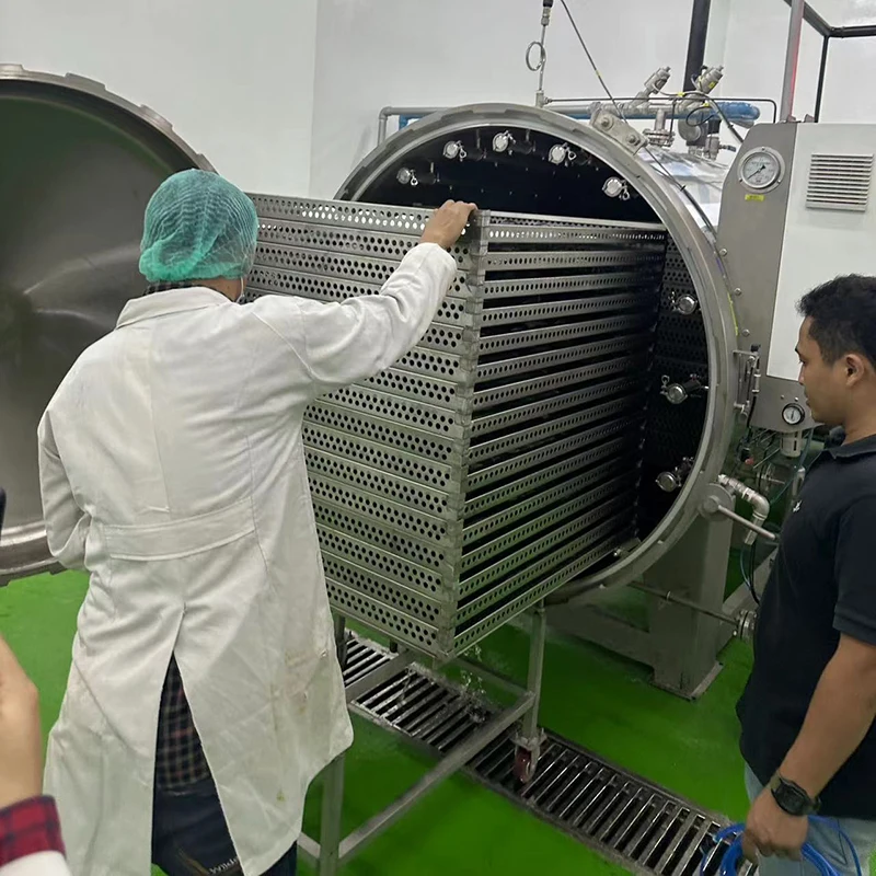 Full automatic industrial small plastic package pet food water spray autoclave sterilizer retort machine