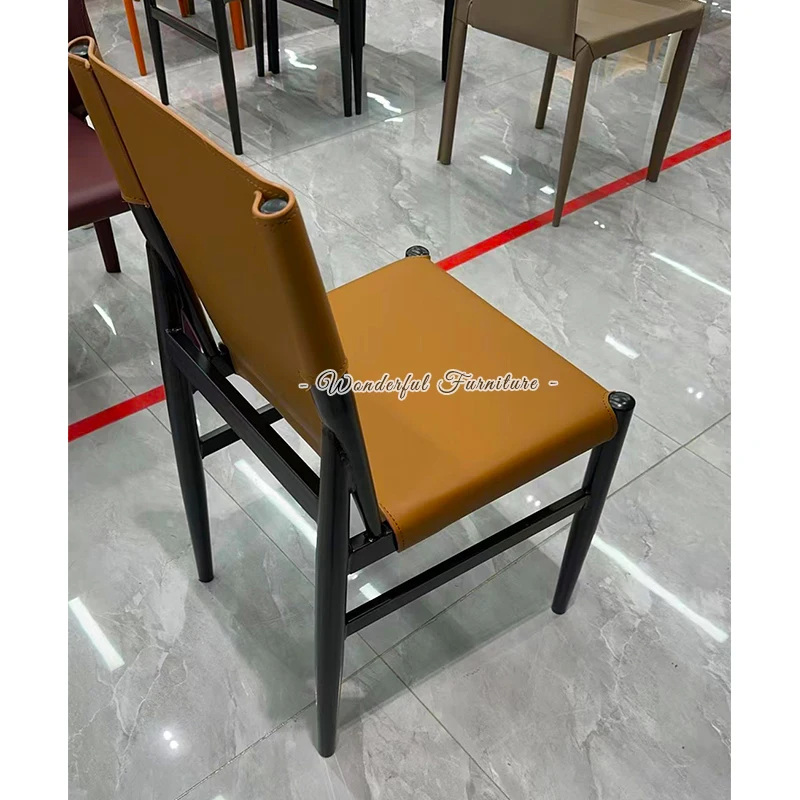 Durable Big Seat Space Dining Chair PU Leather Material Durable Hotel Dining Chairs
