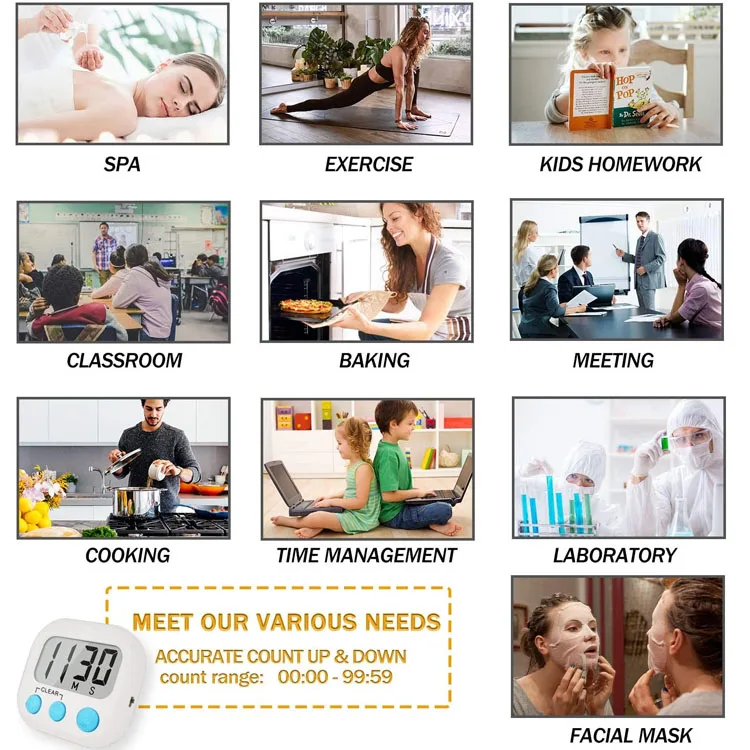 commercial Big Digits Loud Alarm Magnetic Backing Stand Cooking Timers  Digital Kitchen egg Timer