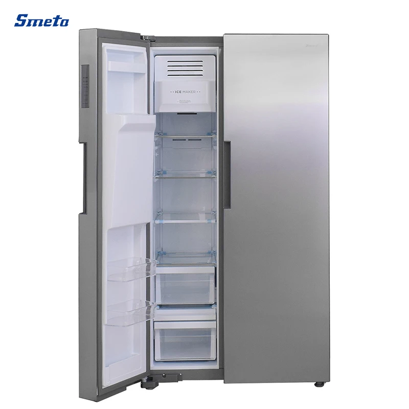 Smeta 746L Large Stainless Steel No Frost Side by Side Refrigerator with Water Dispenser and Ice Maker