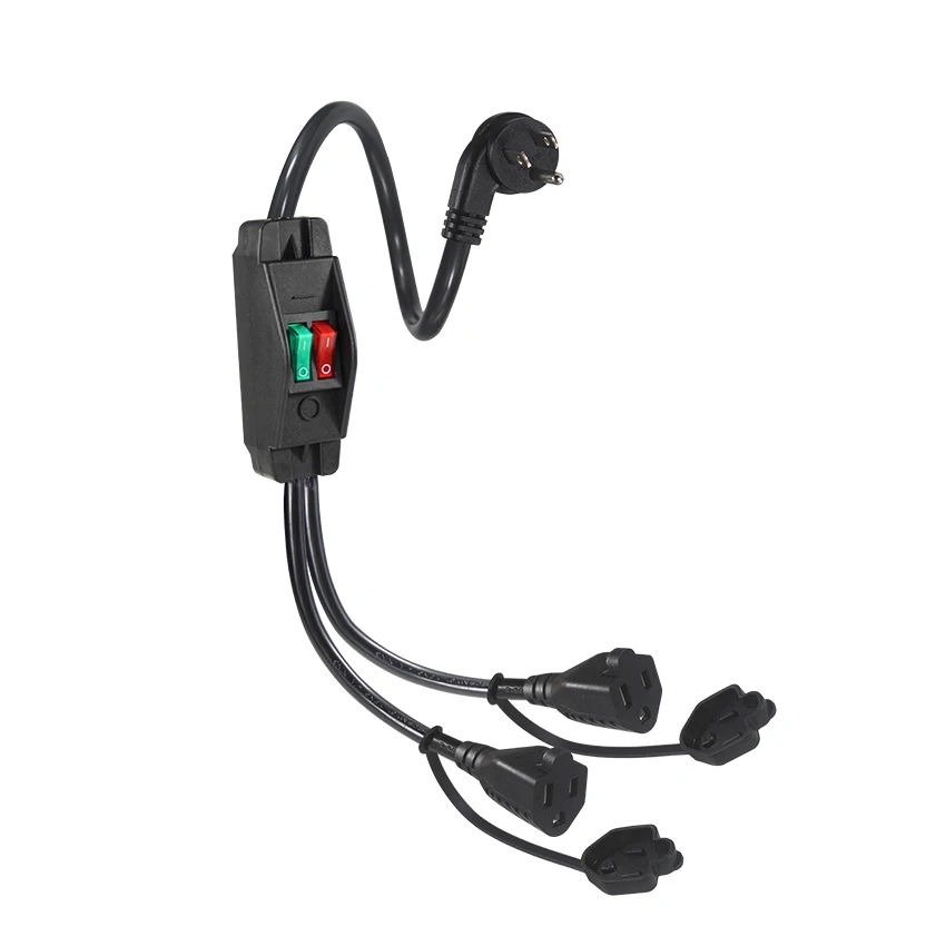 kebaolong 3ft 6ft Svt Sjt Awg Pvc Y Shaped Us Power Cord 45 Degree Type Nema 5-15p To Double Nema5-15r Machine Cable