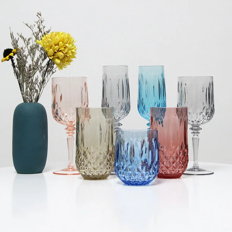 Best Seller Coastal Colors Round Glasses Kitchen Plastic Drinking Glasses Acrylic Drinking Tumblers In Bulk Highball Glasses