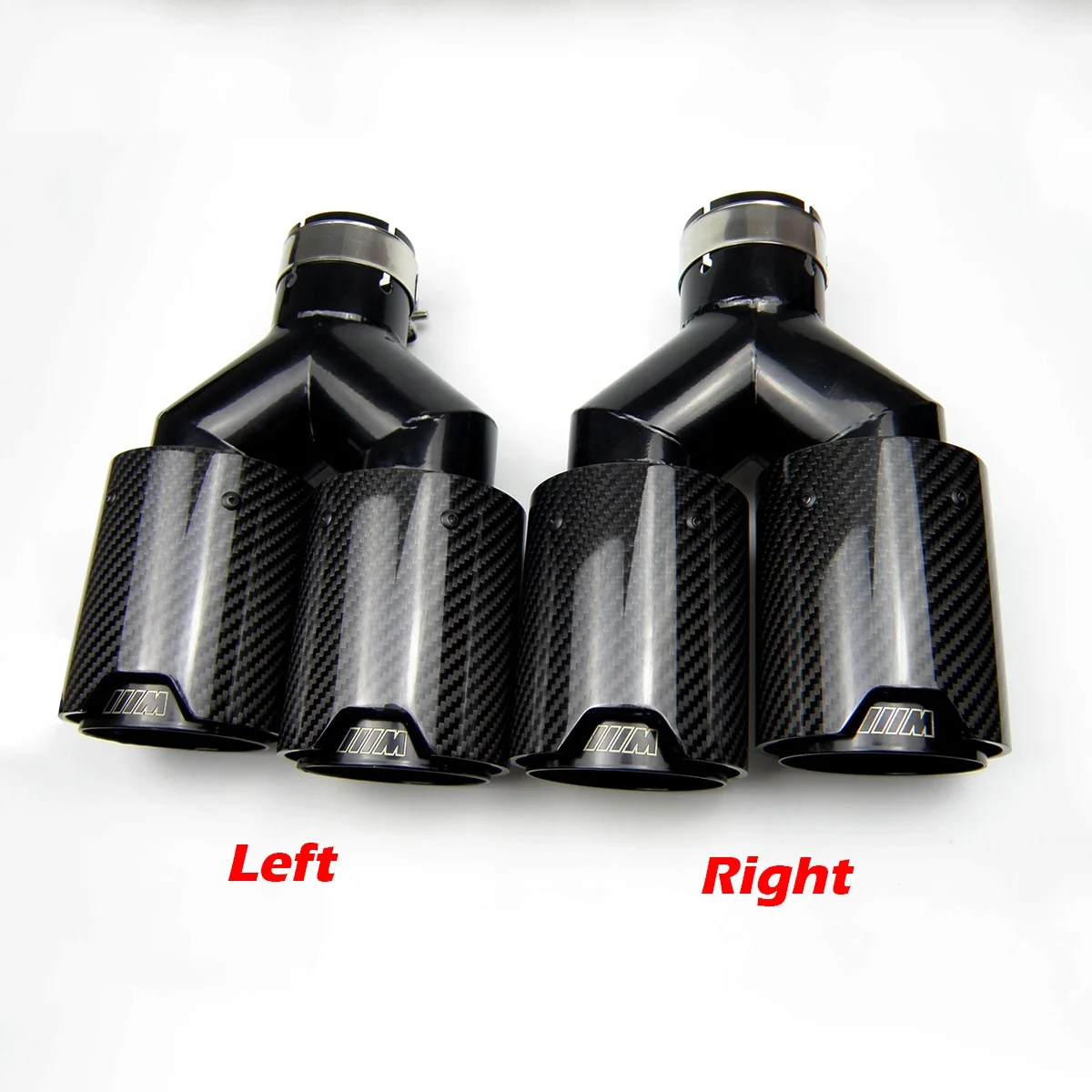Двойное углеродное волокно, черная нержавеющая сталь, универсальная M производительность, углеродное волокно, выхлопная труба, концевые трубы, глушитель, наконечники для BMW серии