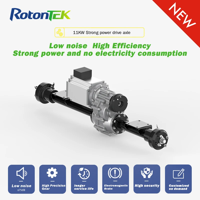 High Power 11KW 48V 72V AC/DC Brushless Motor Electric Driving Rear Axle For Golf Cart