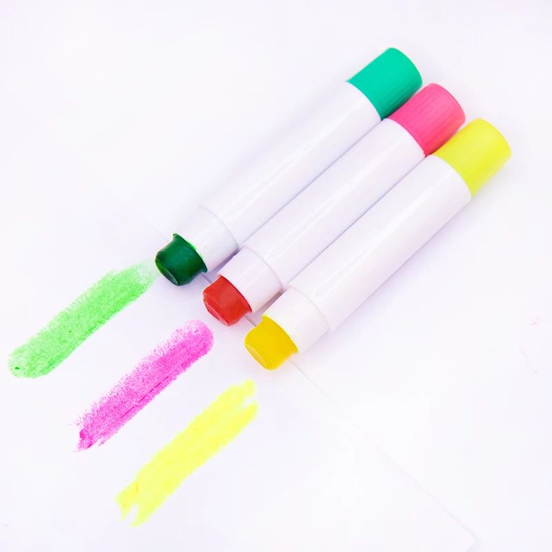 wholesale Solid Promotional gel solid Highlighter Marker Pen, No Bleed finer tips bright colors paste highlighters for school