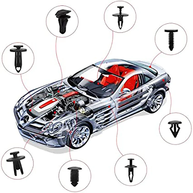 Пластиковые нейлоновые автомобильные клипсы, крепежные детали, Заводская поставка, автомобильные пластиковые клипсы для универсального автомобиля