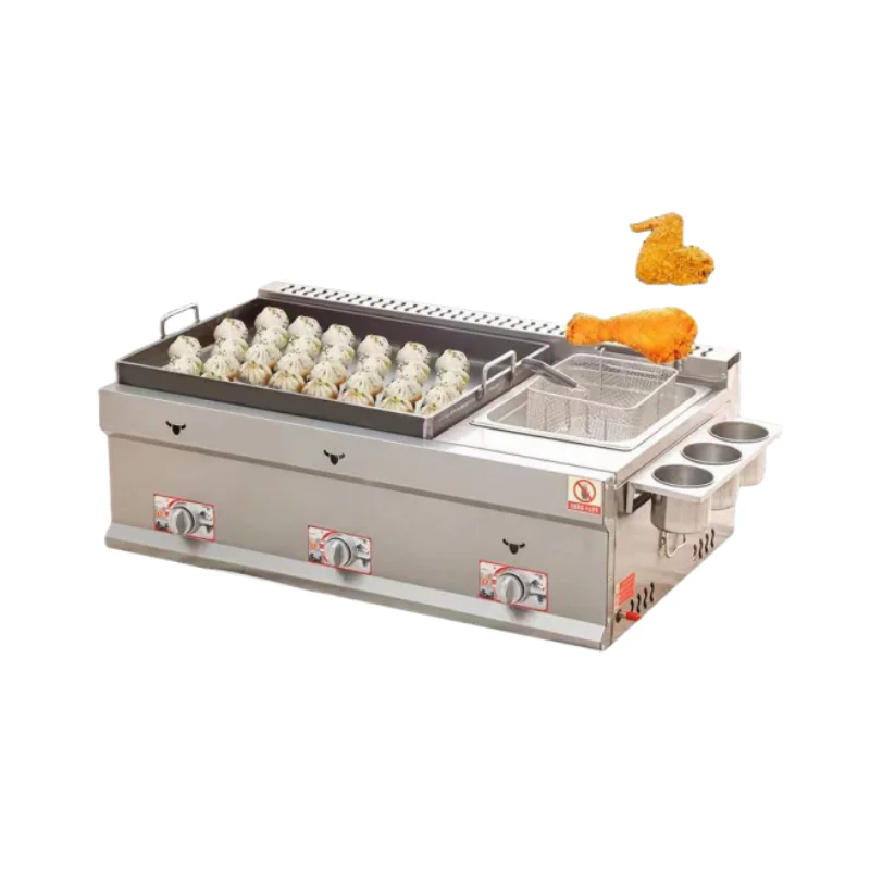 Combination Gas Pancake and Fryer Machine Kitchen Machine for Efficient Cooking