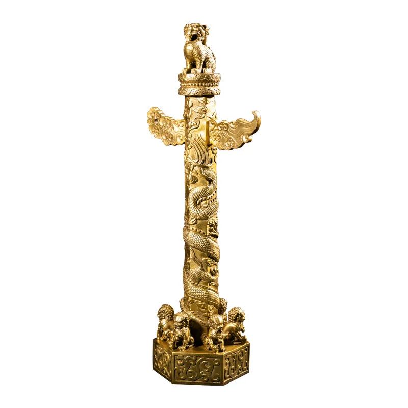 Высококачественная твердая латунная китайская колонка колонна Дракона Для дома и офиса демонстрация поделок