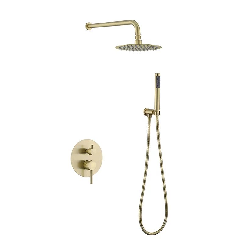 Rainfall Shower Head Handheld Spray Bathroom Shower Faucet Set Concealed Wall Mounted Matte Black Rain Shower Set for Bathroom