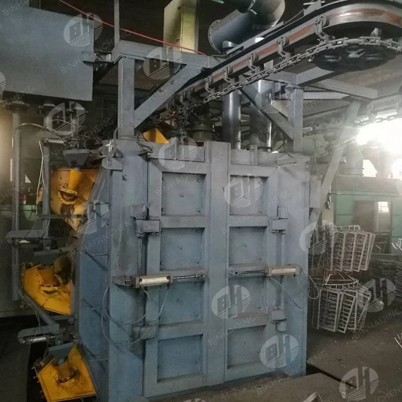 Ce Approval Catenary Stepping Shot Blasting Machine / Q38 Hanging Chain Shot Blasting Machine
