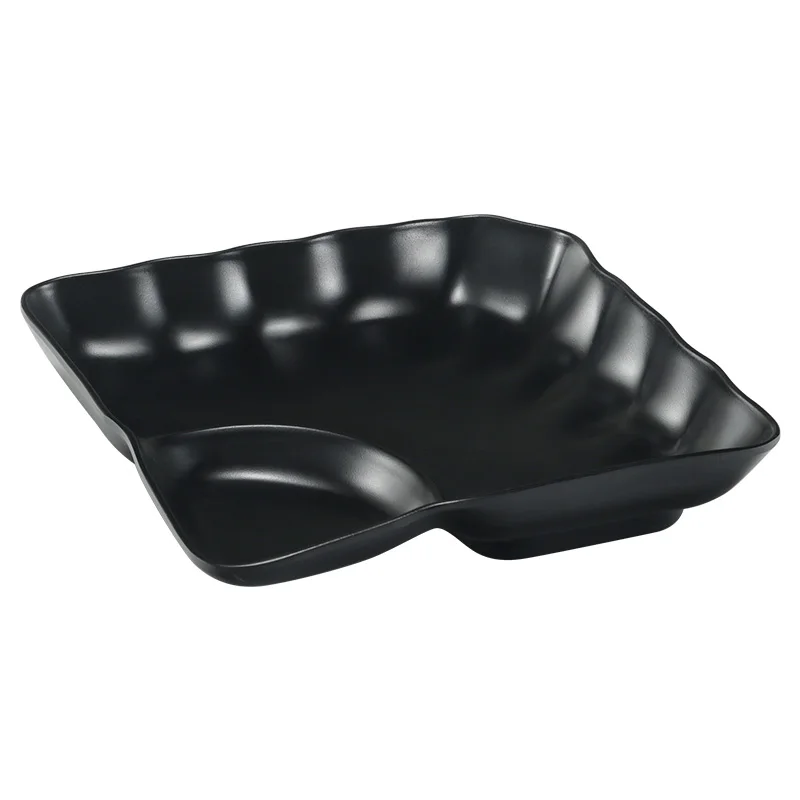 Factory Hot Sale gourmet restaurant dishes matt black dinnerware set plato melamine japanese tableware