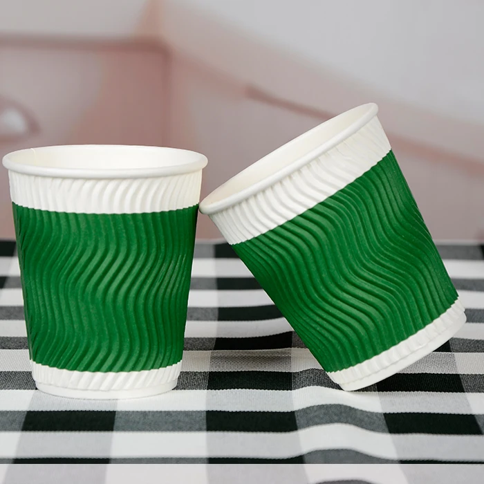 8oz 12oz 16oz 20oz Ripple  double wall paper coffee cups with lids and sleeves
