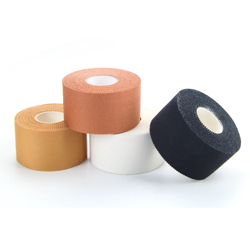 Black Athletic Tape No Sticky Residue & Easy to Tear - for Sports Athletes Trainers as First Aid Injury Wrap Fingers