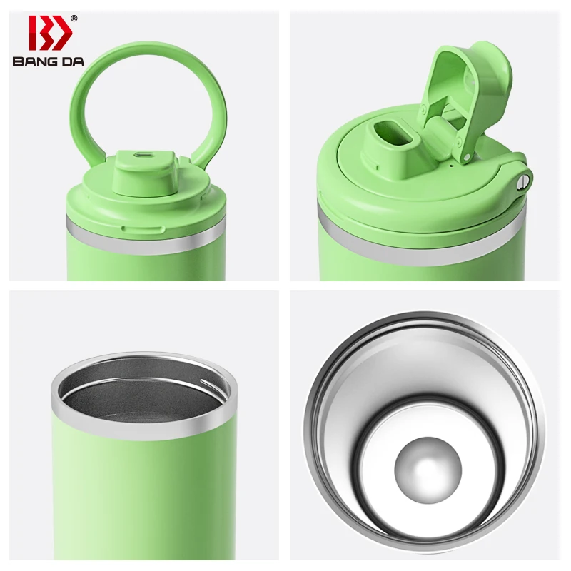 Drinking Cup Water Bottle Sublimation Tumbler with Handle Lid Stainless Steel All Around Reusable Insulated Travel Europe Vacuum