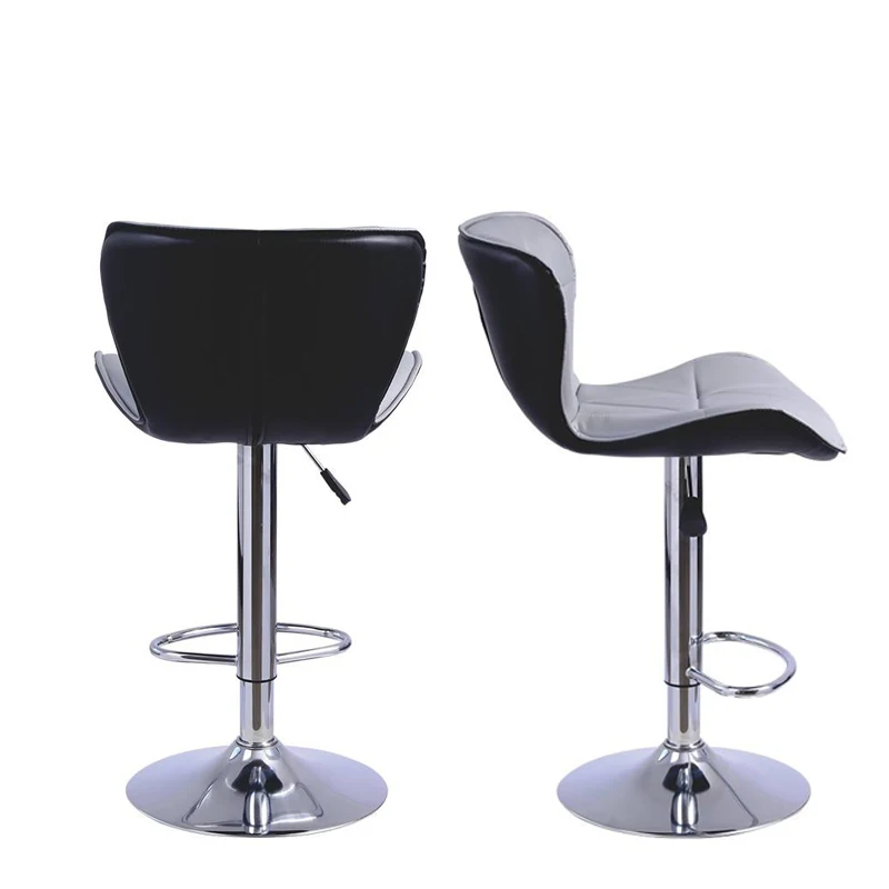 Custom Comfort Upholstery Hydraulic Swivel Adjustable Barstools Leather Gray Adjustable Barstools