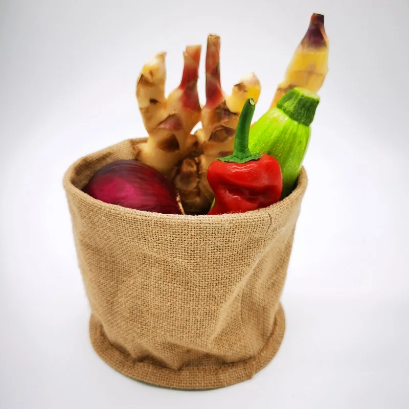 Factory custom wholesale eco friendly strong grocery shopping linen jute tote bag with leather handle