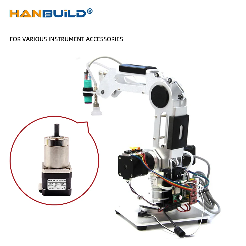 HanBuild for 3D Printer 17HS3401S-PG reduction ratio 51/71/100/139-1 Nema 17 1.3A planetary gear reducer 42 stepper motor
