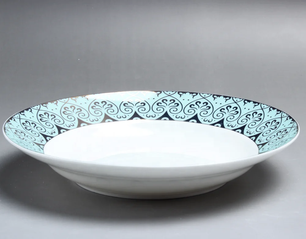 hot selling gold plated design new bone china dinner plates ceramic porcelain dinnerware set