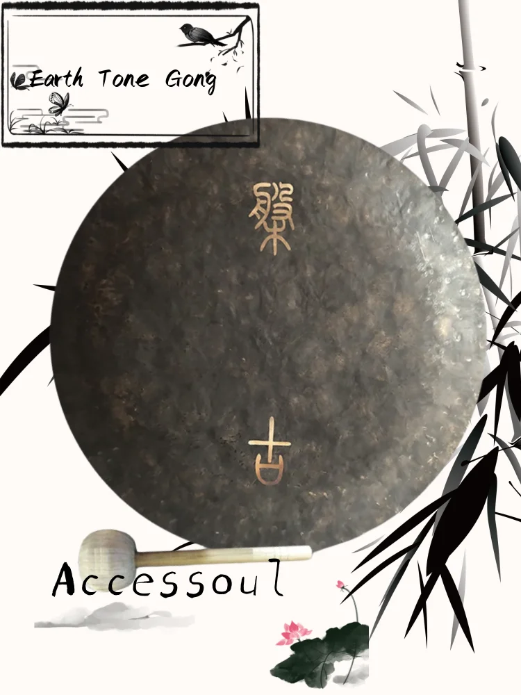60cm Black Gong Handmade Bronze gong Sound Healing and Meditation for Beginners