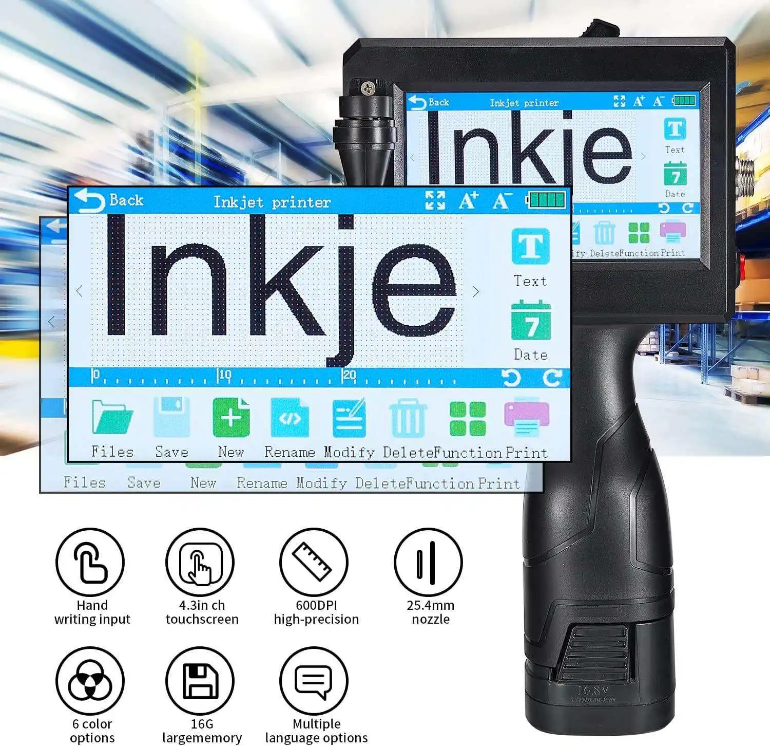 New Printer Handheld Inkjet Printer Hand Held Portable Ink Jet Printer For Box Logo Batch expiry Encoder