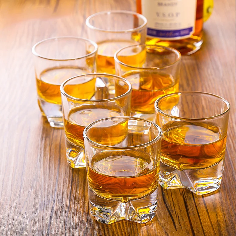 Amazon Hot Sale Clear Whisky Glasses Cups Crystal Rock Shot Glass Whiskey Glass