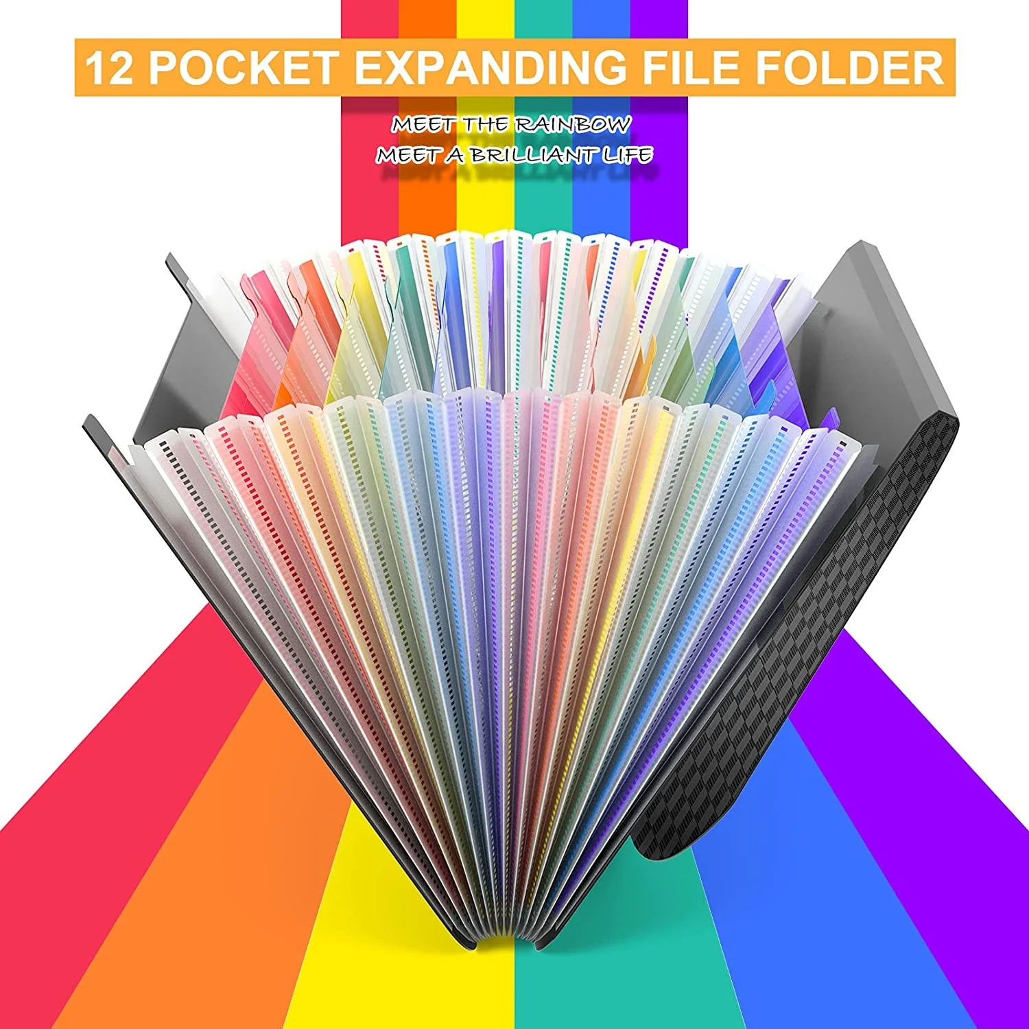life Accordion File Organizer 13 Pockets Expanding File Folder Portable A4 Letter Size Filling Box Expandable Desktop Accordion