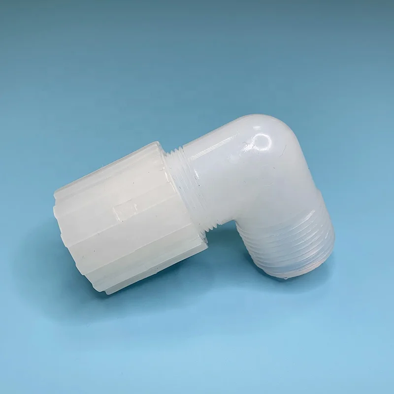 PFA Union Elbow, PFA Tube Connector 90deg Elbow Reducer, Flare compression pipe adapter elbow for semiconductor