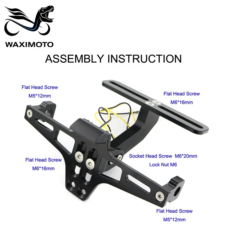 Waximoto универсальное приспособление для послепродажного обслуживания держатель номерного знака выпрямитель крыла хвостовой части CNC T6 6061 алюминиевый сплав