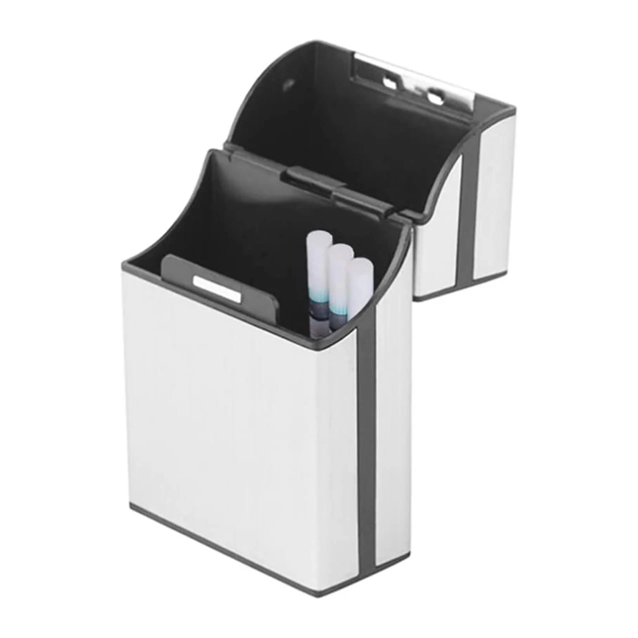 Wholesale Shiny 20Pcs 84Mm King Size Square Silver Waterproof Magnetic Switch Brushed Metal Cigarette Case