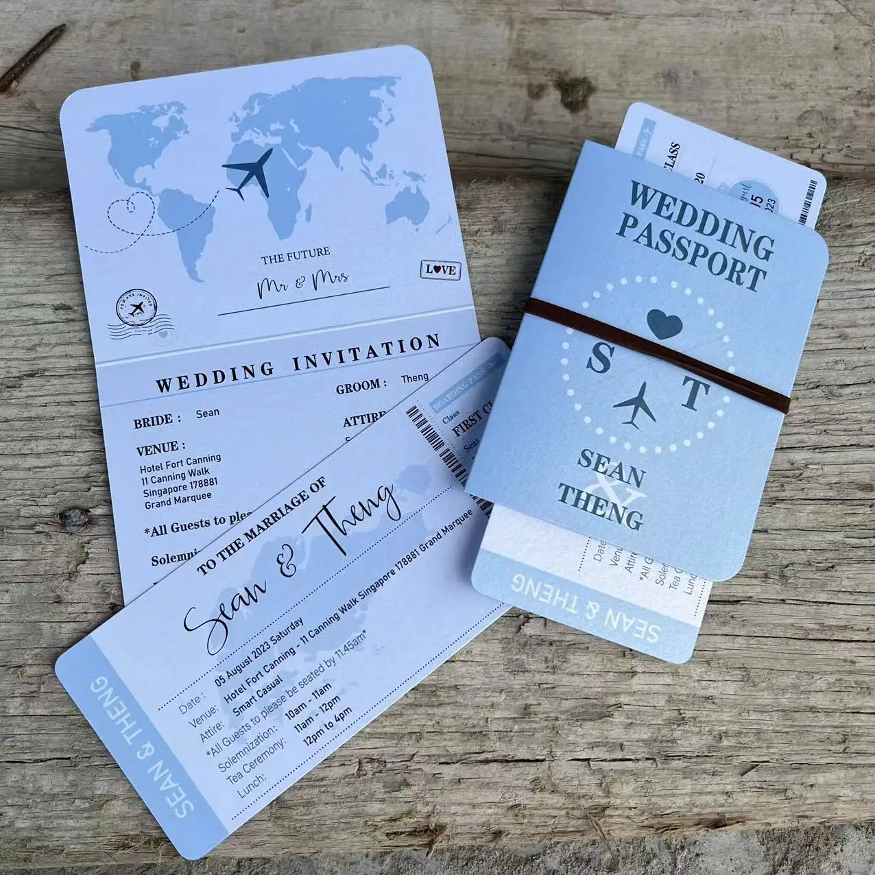 Customized Passport Boarding Pass Wedding invitation cards