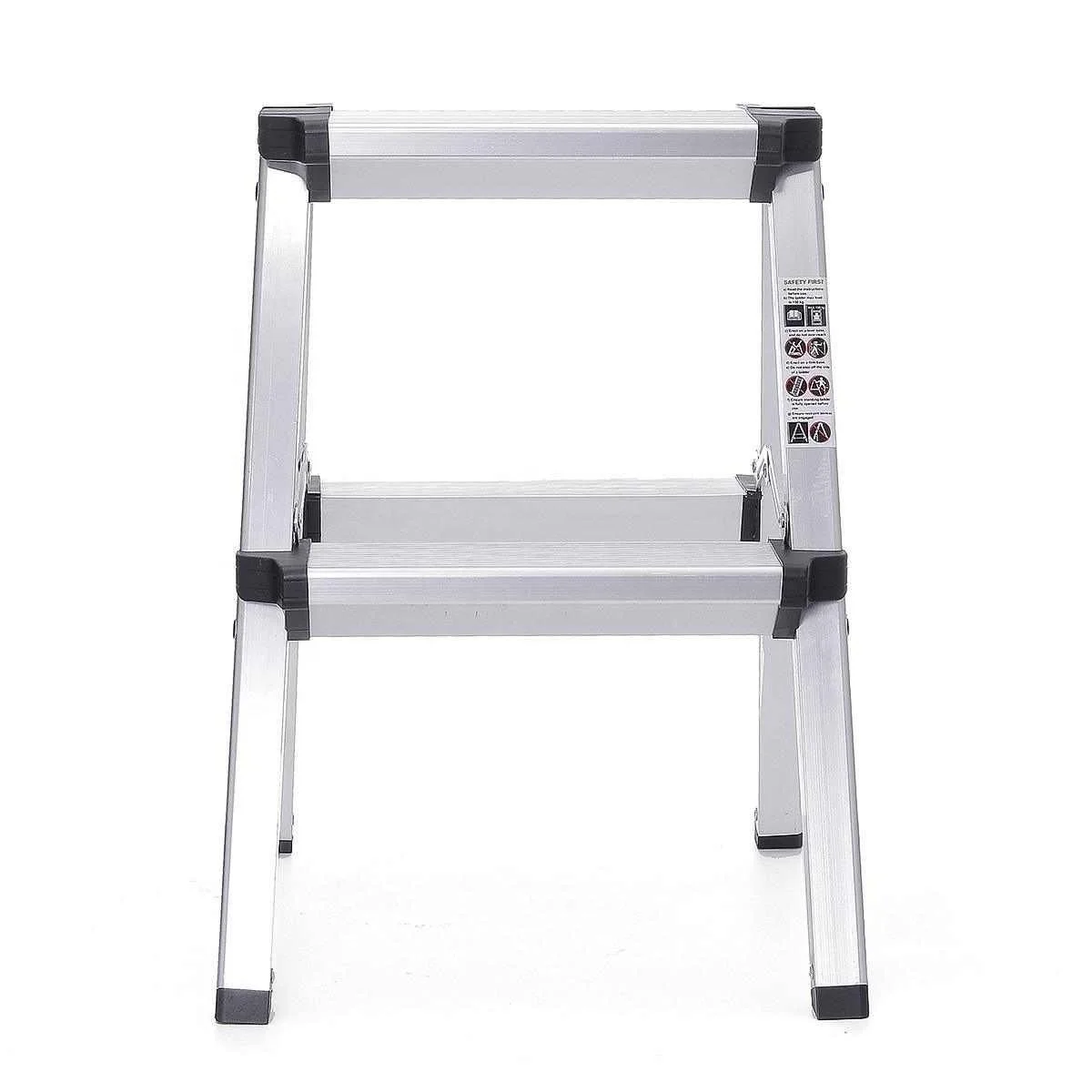 36x40x50cm 150KG Maximum Load Aluminum Folding Ladder Anti Slip Safety Platform Stairs Ladder Maximum Load 2 Step Stool Ladder