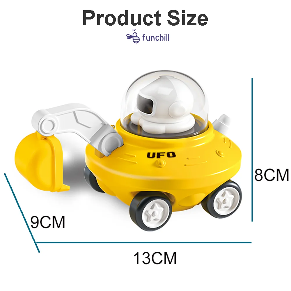 Wholesale Preschool Whistle Press Forword Construction Truck UFO Baby Car Toy Vehicle for Toddler