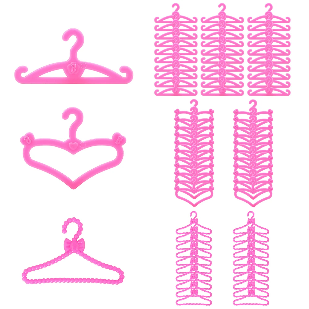 
New Arrive Fashion 70 Items /Lot Doll Accessories Different Shape Hangers For 11.5 inch Doll Dressing Game Best DIY Girl Present 