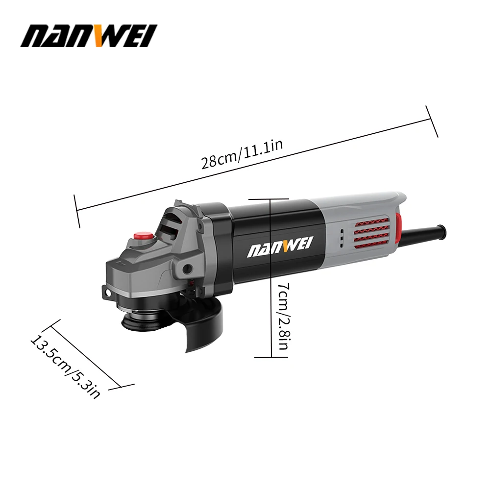 NANWEI Power Tools AC Angle Grinding Machine Cable length 1.9 meters Grinder With Cord Handheld Lightweight