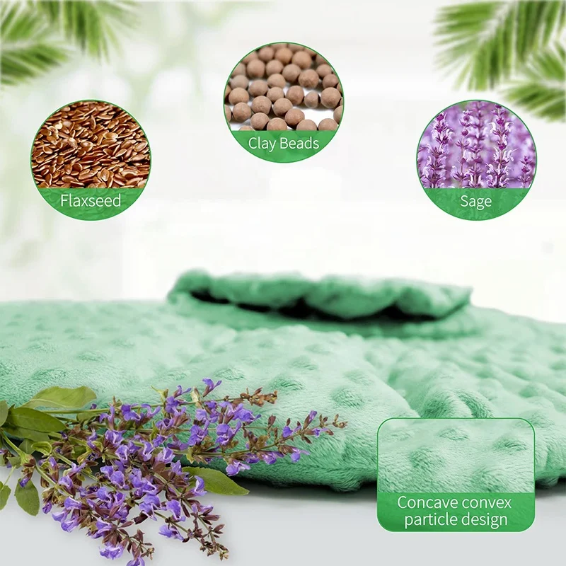 microwavable weighted heat therapy 100% natural aromatherapy heated heating pad for neck and shoulders