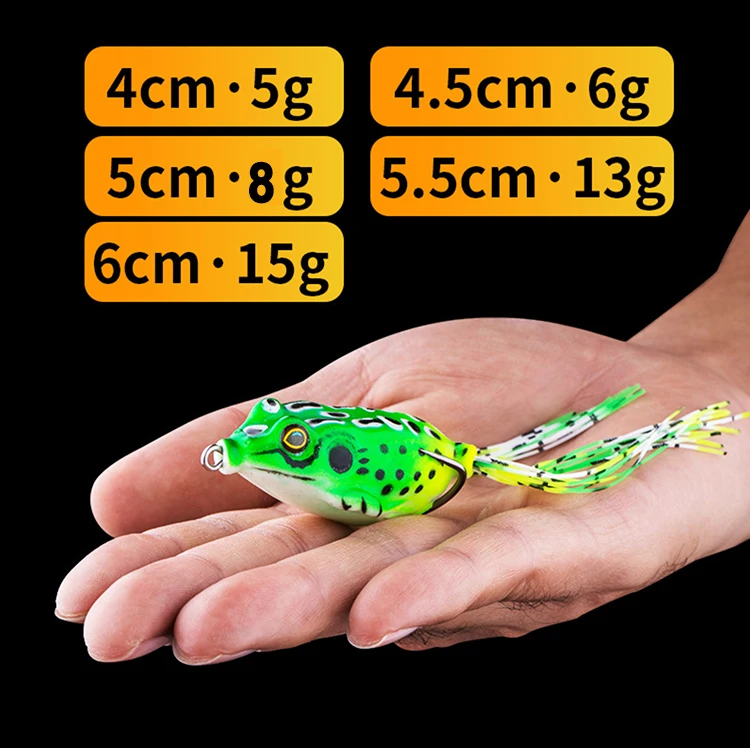 TOPLURE Top Water 4cm 5g 4.5cm 6g 5cm 8g 5.5cm13g 6cm 15g Lifelike Soft Jump Frog  Silicone Artificial Fishing Bionic Bait