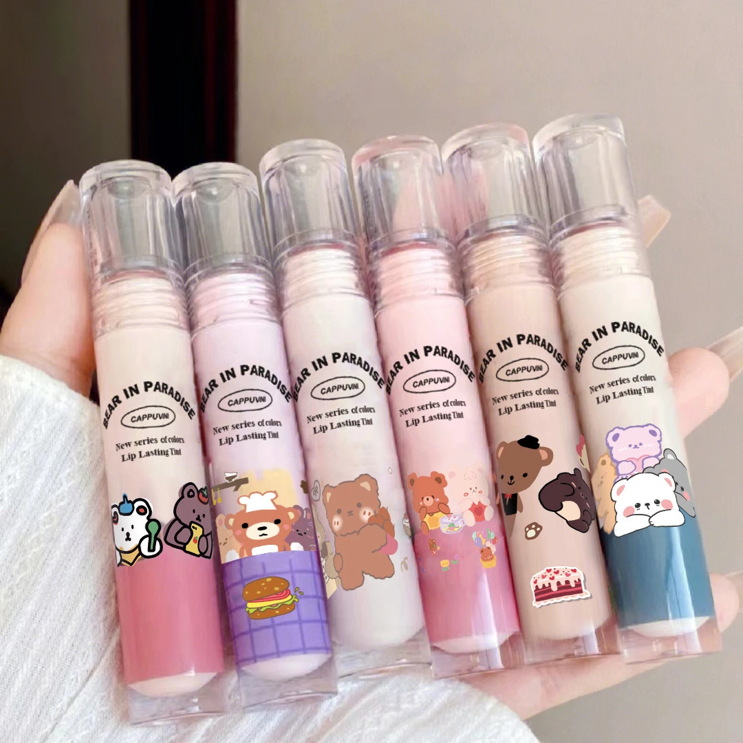 Bear Paradise Milk Tea Lip Mud Lip Gloss Silky Liquid Lipstick Moisturizing  Long Lasting Velvet Matte Lip Glaze