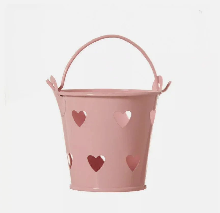 Loving heart Metal Flower Pot Balcony Garden Fence Plant Basket Planter Bucket Decor Party Decoration