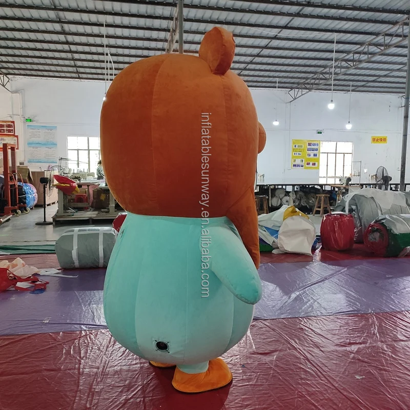 High Quality Inflatable cartoon Mascot giant inflatable fur blue penguin fur costume mascot costumebear hat
