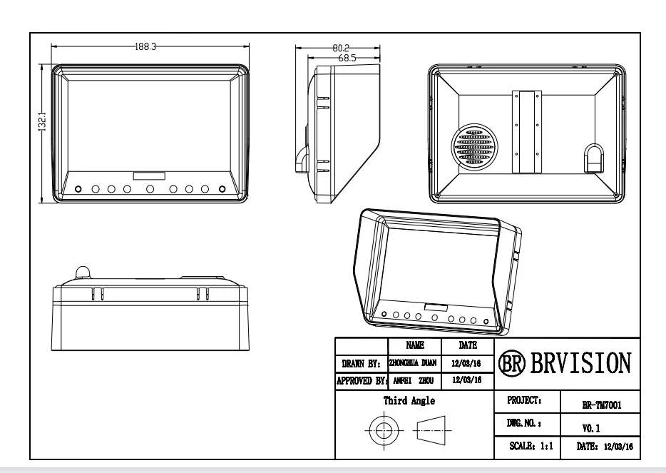 Unique 7' TFT Digital Monitor Rear View System for Heavy-Duty Truck