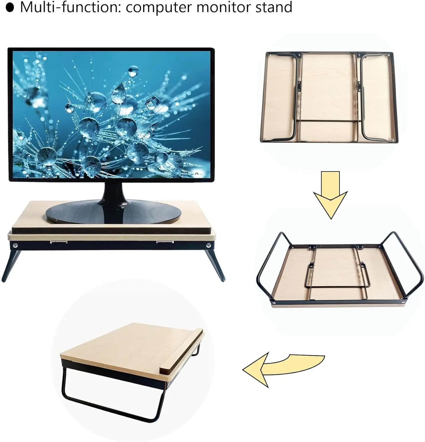 Wooden Laptop Stand for Desk Compatible with 10 to14 Inches Notebook Computer Also Be Used to Computer Monitor Riser Stand