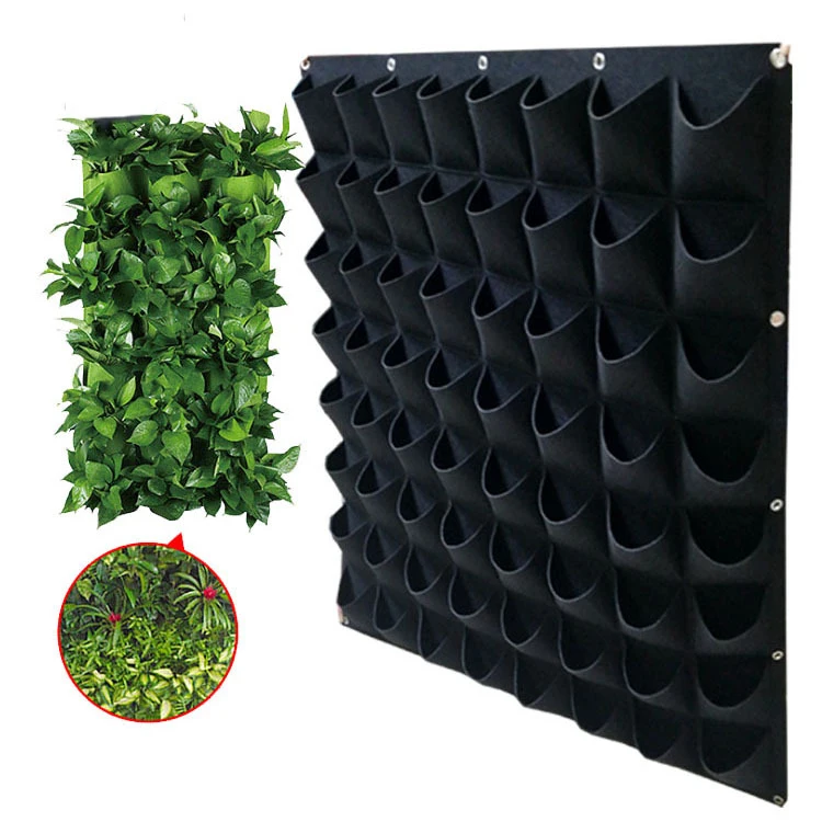 Eco Grow Pockets Pouch Container Outdoor Wall Vertical Garden 81/56/36/64/18 Pockets Felt Grow Bags