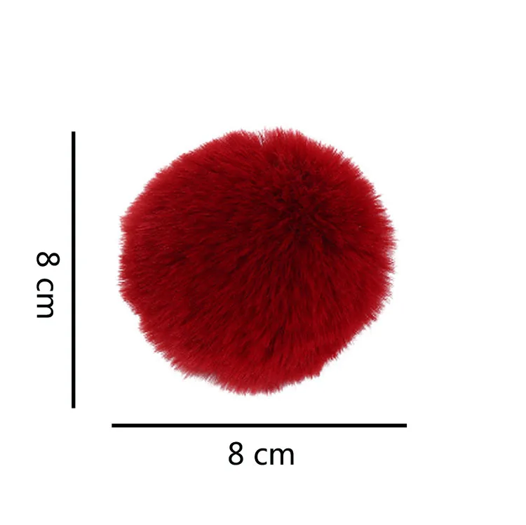Top seller Pink Sweet Heart Keychain Fur Ball 8cm Pom pom Keychains
