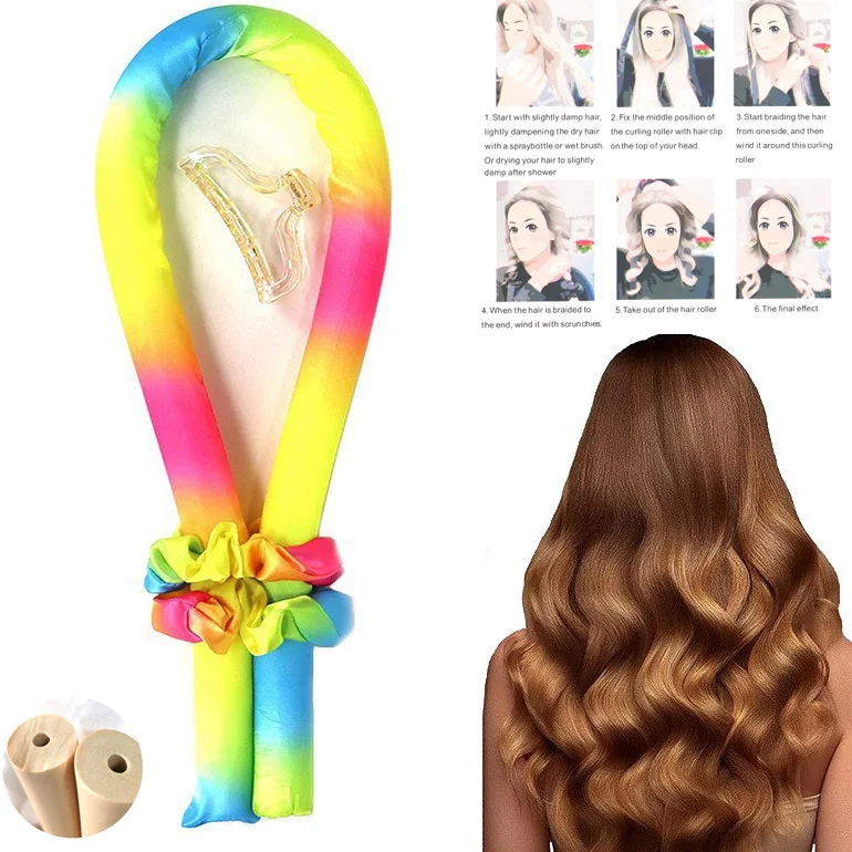 Hair curler curling rod roller Satin New curler roller heatless curling rod headband Microfibre ultra-plush heatless hair curler