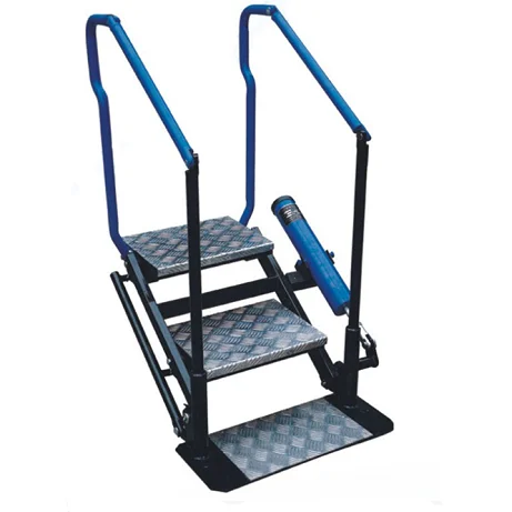 Carbon steel aluminium Stairs Industrial Telescopic 5 Steps Ladders with safety cage For Sale