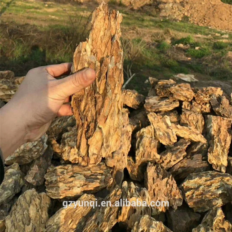 Красный и желтый камень для аквариума с косточками дракона декоративный тигровой