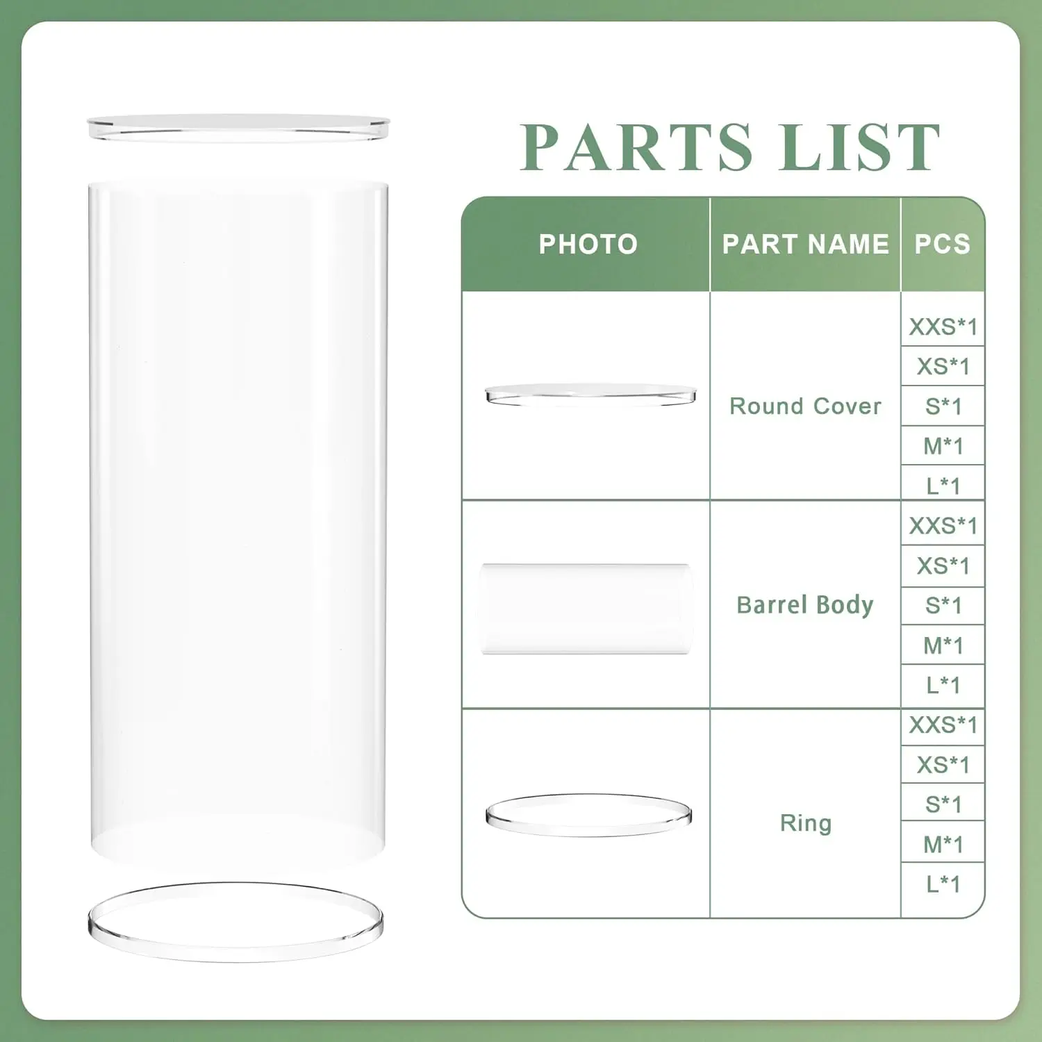 Clear Acrylic Cylinder Stand Support 5-Piece Party Base Display Pillar for Wedding Birthday & Art Decoration