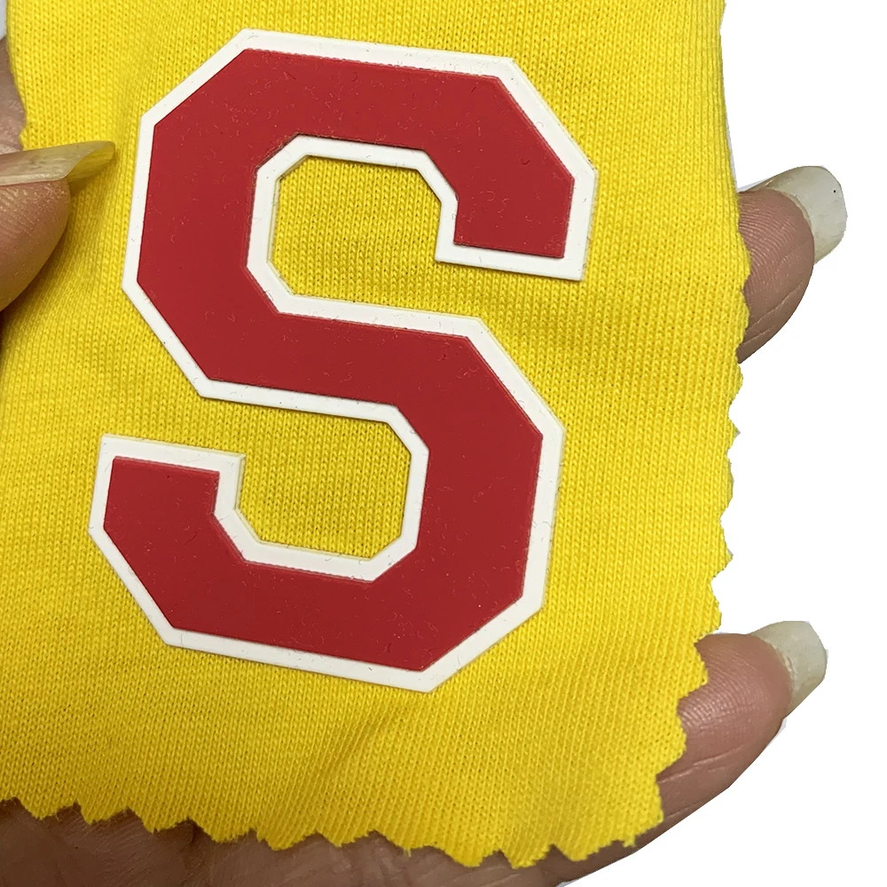 Factory Custom TPU Transfer Label Rubber Brand Logo Sticker 3D Raised Effect Soft Silicone Heat Transfer Labels for Clothing