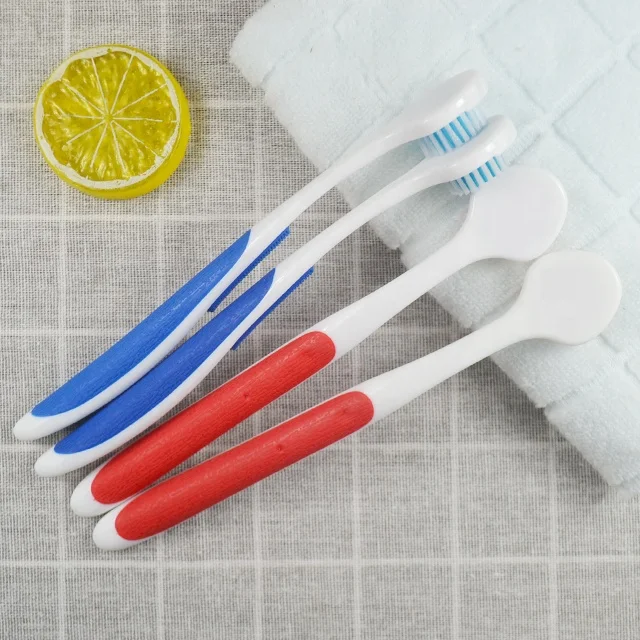 dental oral care round head tongue cleaner toothbrush